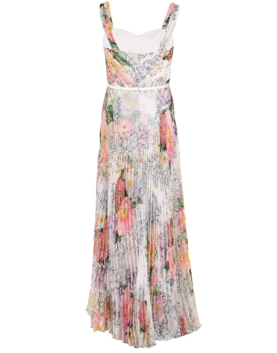 MARCHESA NOTTE-Sweetheart Bodice Print Gown-