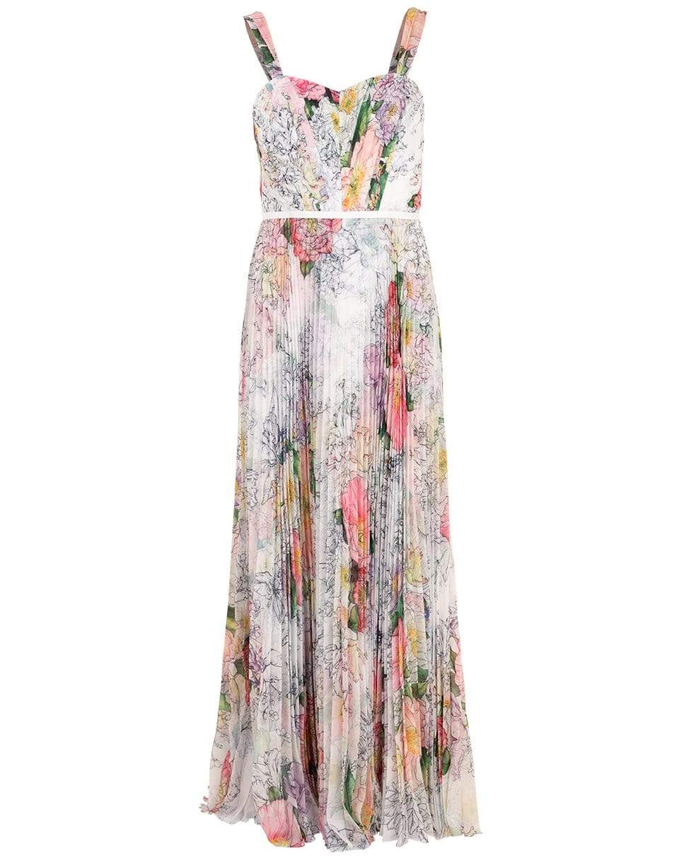 MARCHESA NOTTE-Sweetheart Bodice Print Gown-