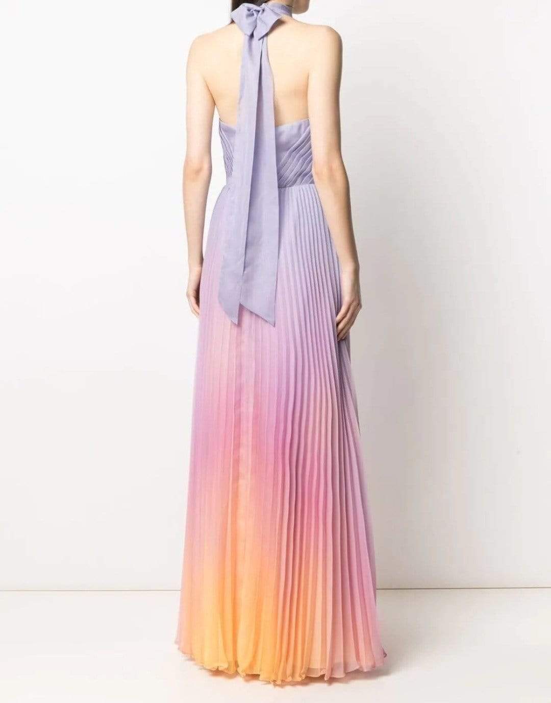 MARCHESA NOTTE-Lavendar Ombre Chiffon Gown-