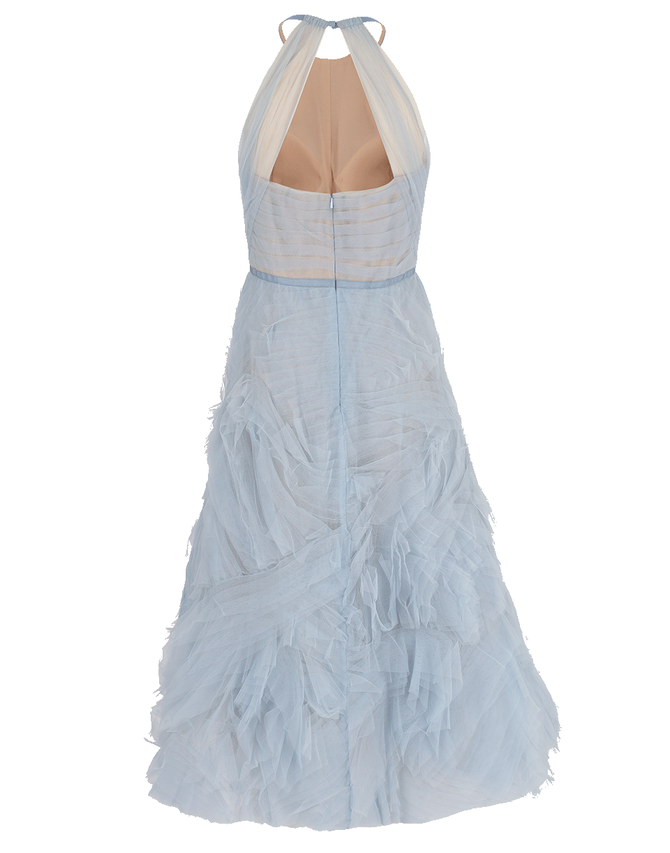MARCHESA NOTTE-Drape Bodice Cut Out Gown-