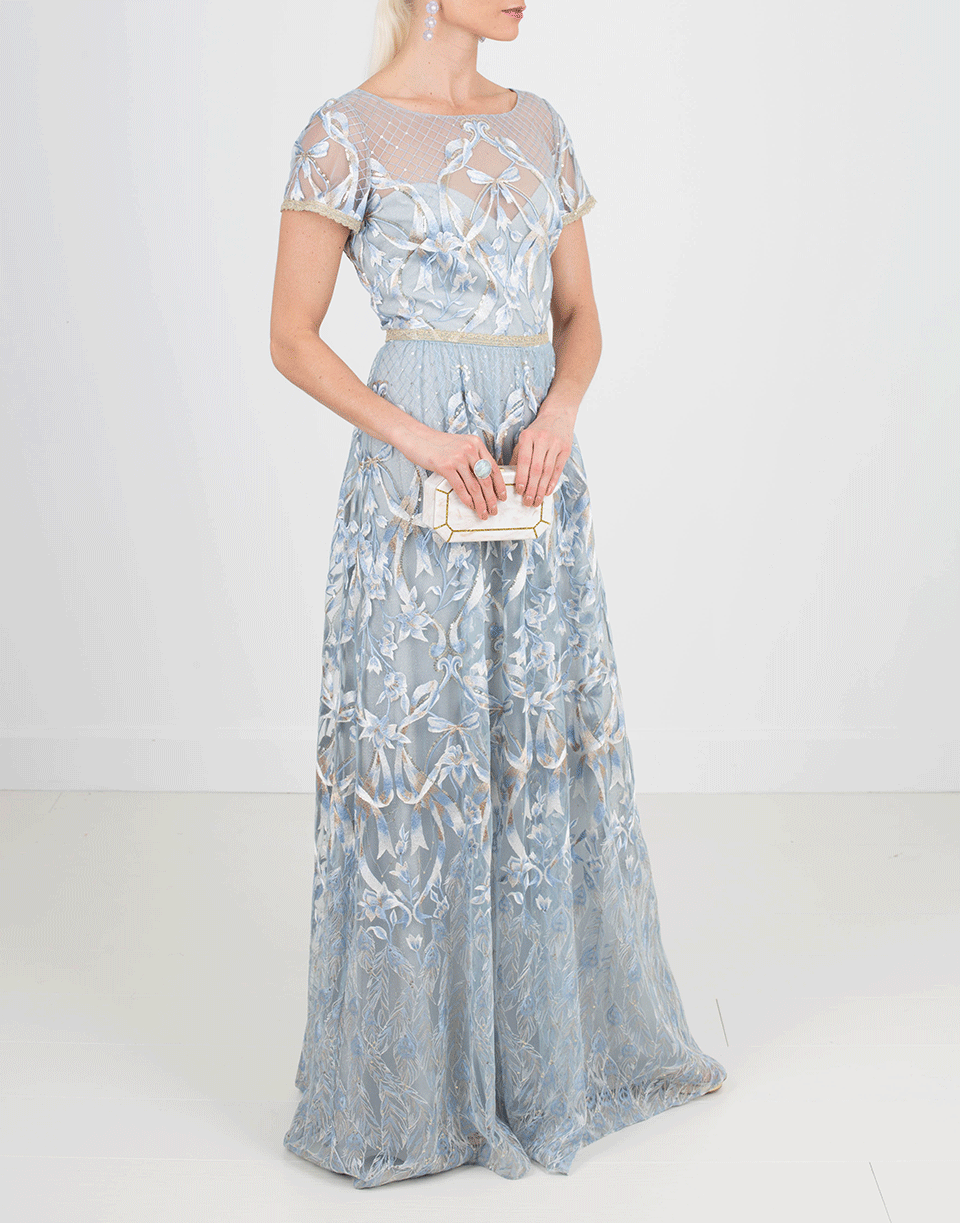 MARCHESA NOTTE-Embroidered Gown-