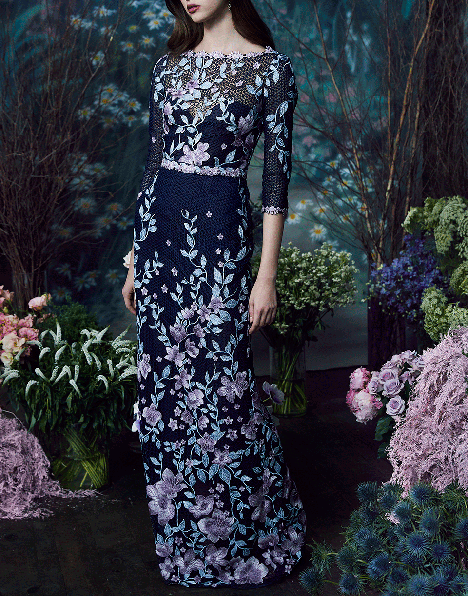 MARCHESA NOTTE-Guipure Gown-