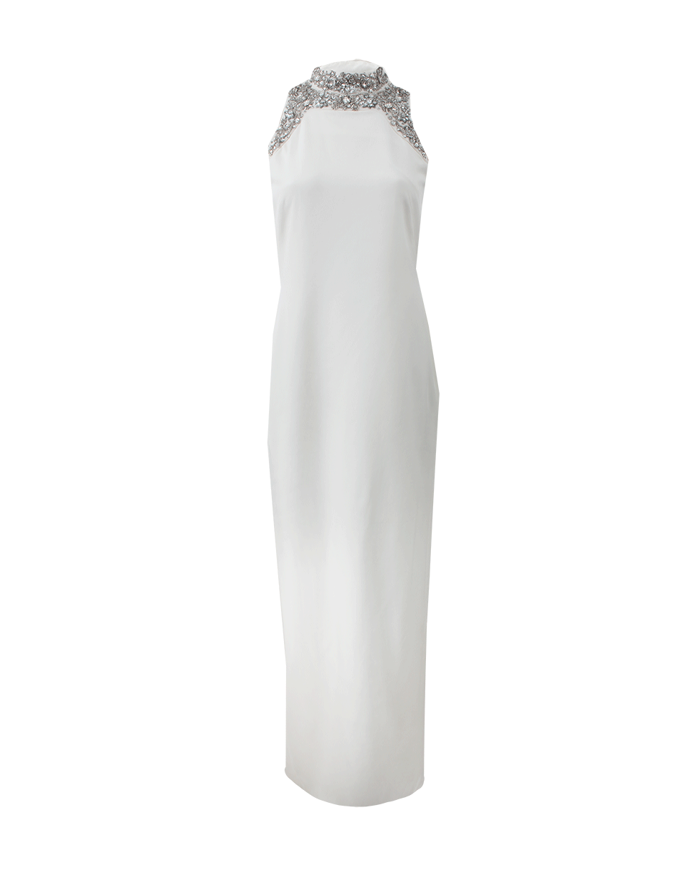 MARCHESA NOTTE-Beaded Neckline Gown-