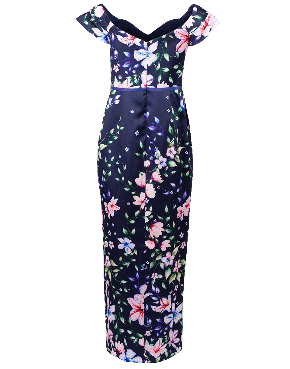 MARCHESA NOTTE-Off Shoulder Mikado Pique Gown-