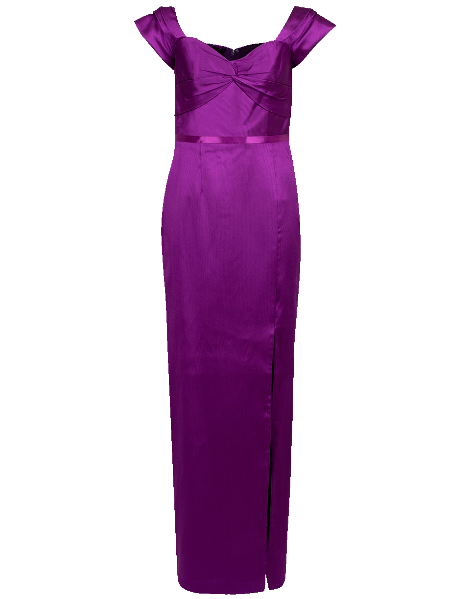 MARCHESA NOTTE-Off Shoulder Mikado Pique Gown-