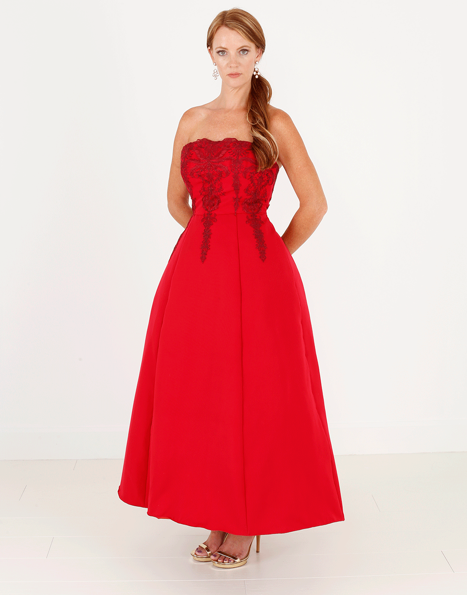 MARCHESA NOTTE-Strapless Cocktail Dress-