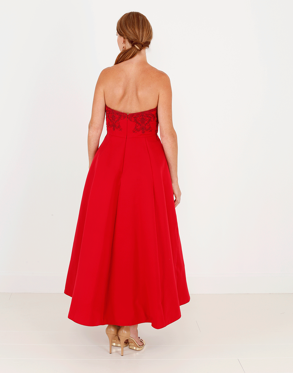 MARCHESA NOTTE-Strapless Cocktail Dress-