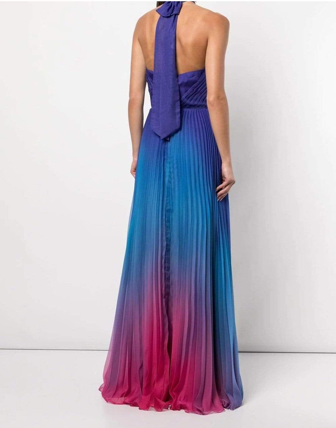 MARCHESA NOTTE-Royal Ombre Chiffon Gown-