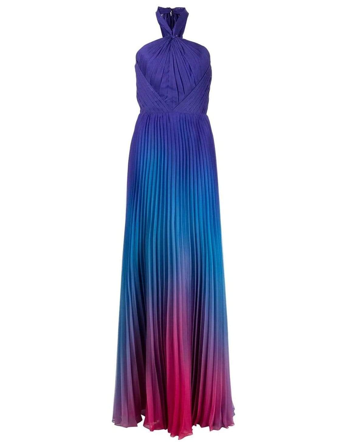 MARCHESA NOTTE-Royal Ombre Chiffon Gown-