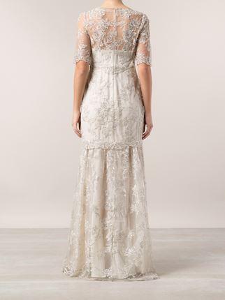 MARCHESA NOTTE-Embroidered Lace Gown-