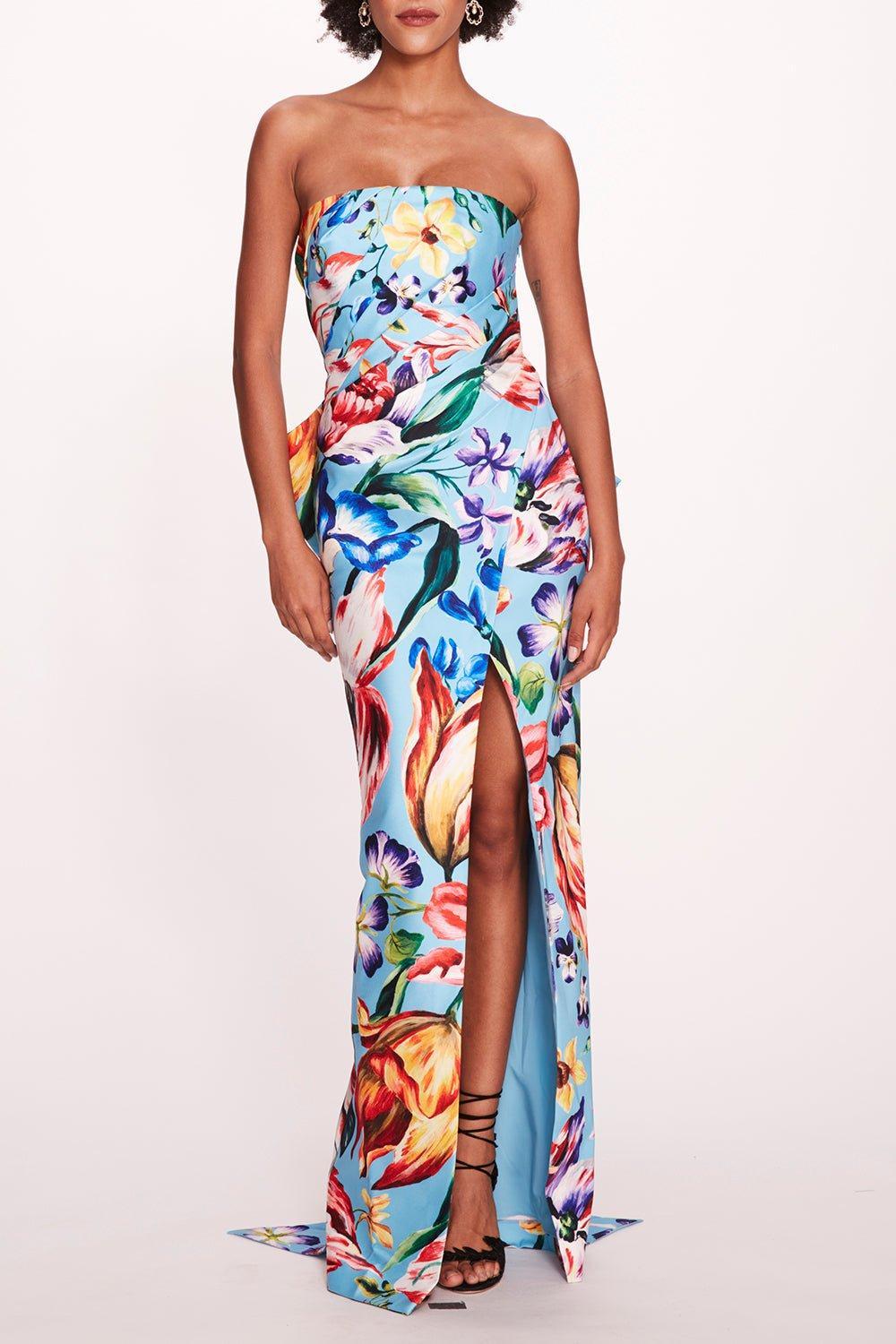 MARCHESA NOTTE-Strapless Bow Gown-