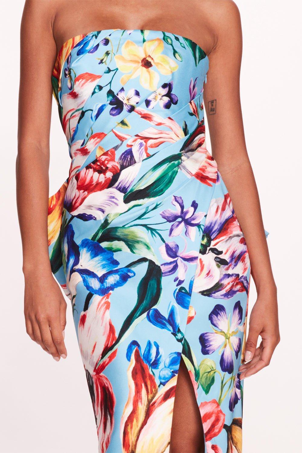 MARCHESA NOTTE-Strapless Bow Gown-