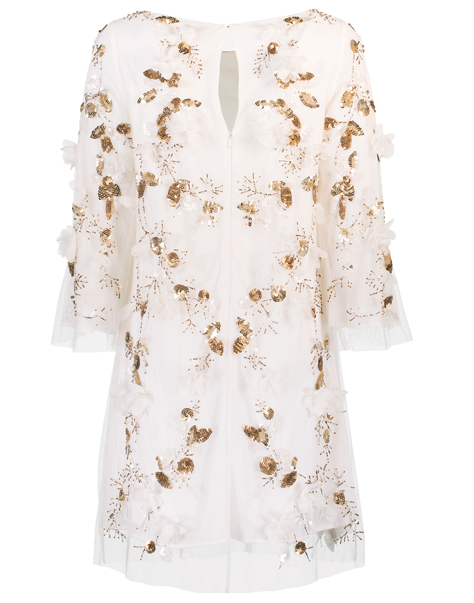 MARCHESA NOTTE-Embroidered Sequin Beaded Tunic Dress-