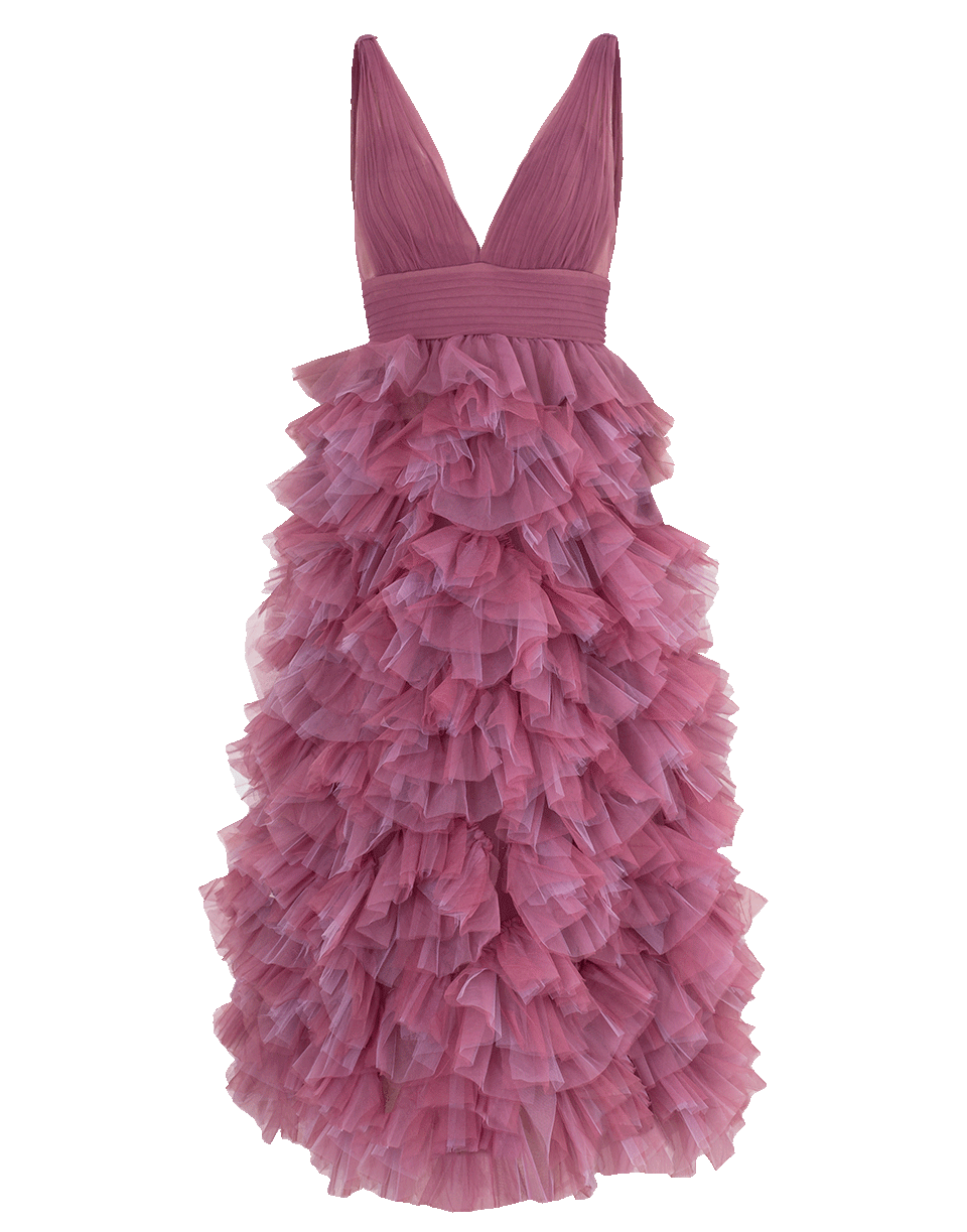 MARCHESA NOTTE-Draped Tulle Bodice Dress-
