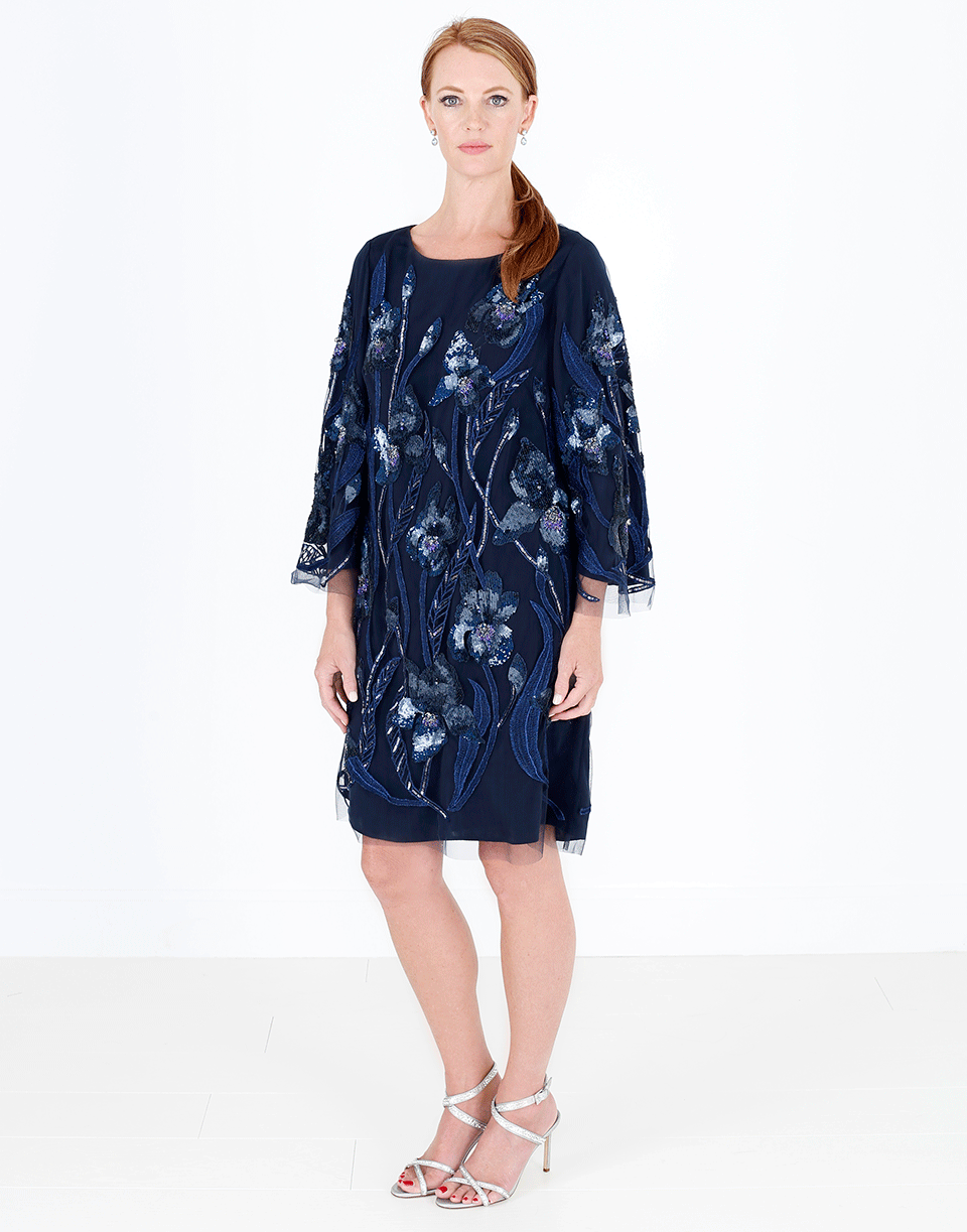 MARCHESA NOTTE-Embroidered Tunic Dress-