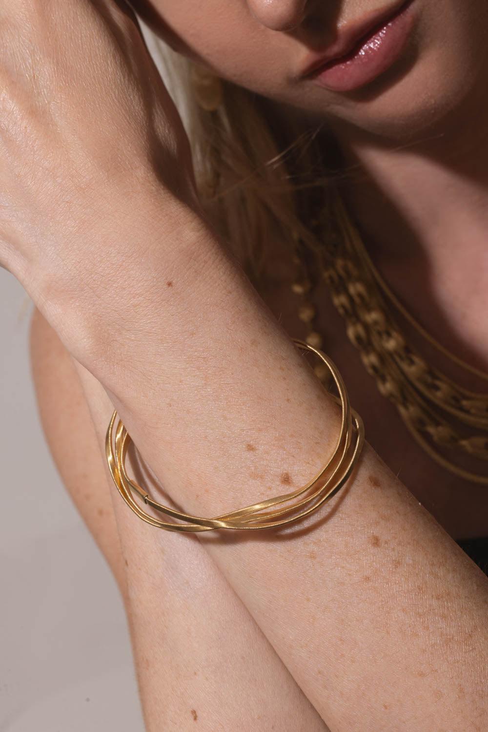 MARCO BICEGO-3-Strand Marrakech Bangle Bracelet-YELLOW GOLD