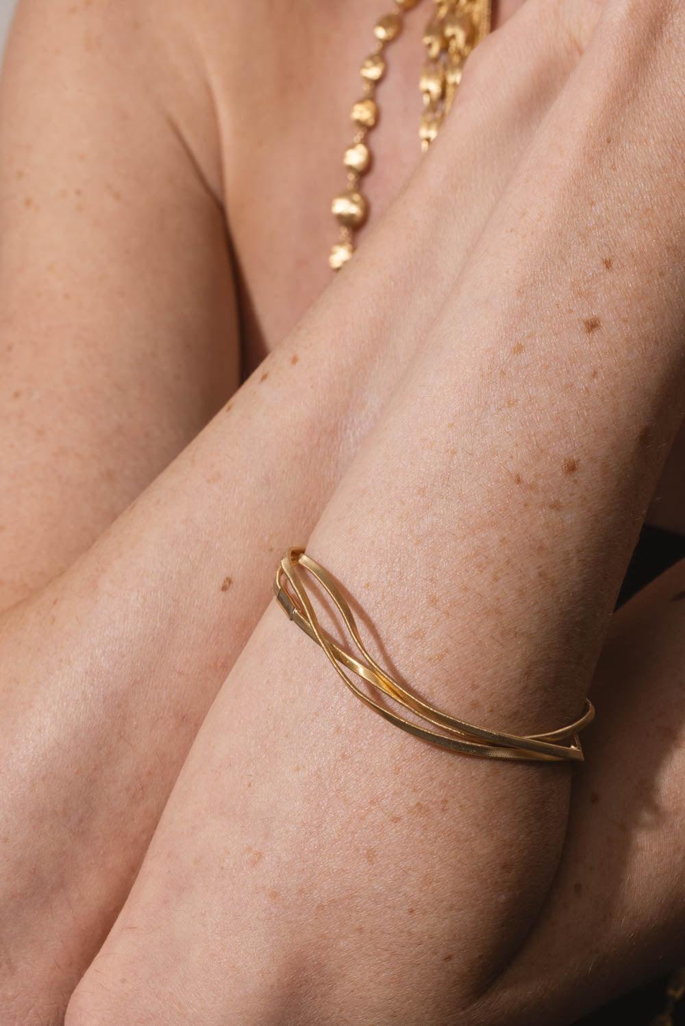 MARCO BICEGO-3-Strand Marrakech Bangle Bracelet-YELLOW GOLD