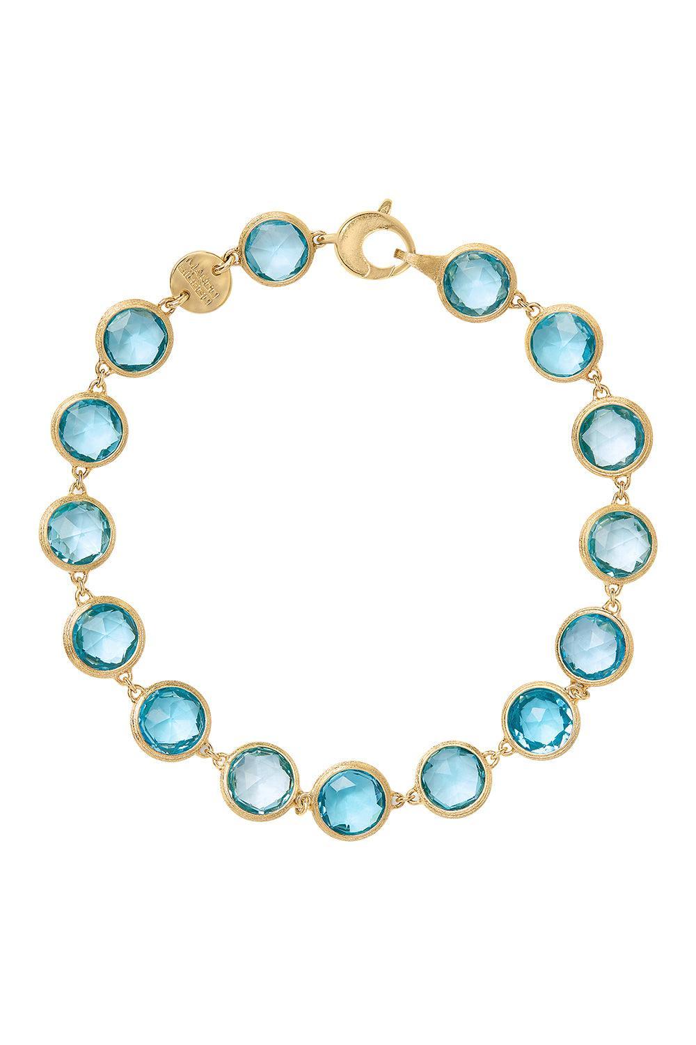 Blue Topaz Jaipur Link Bracelet-YELLOW GOLD-7-JEWELRYFINE JEWELBRACELET O-MARCO BICEGO