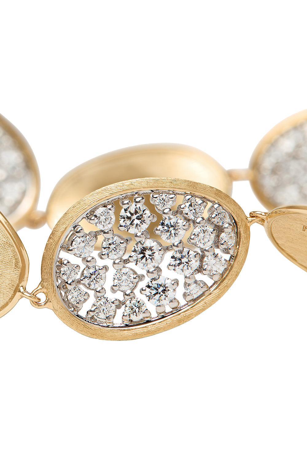 Diamond Lunaria Alternating Petal Bracelet-YELLOW GOLD-7-JEWELRYFINE JEWELBRACELET O-MARCO BICEGO