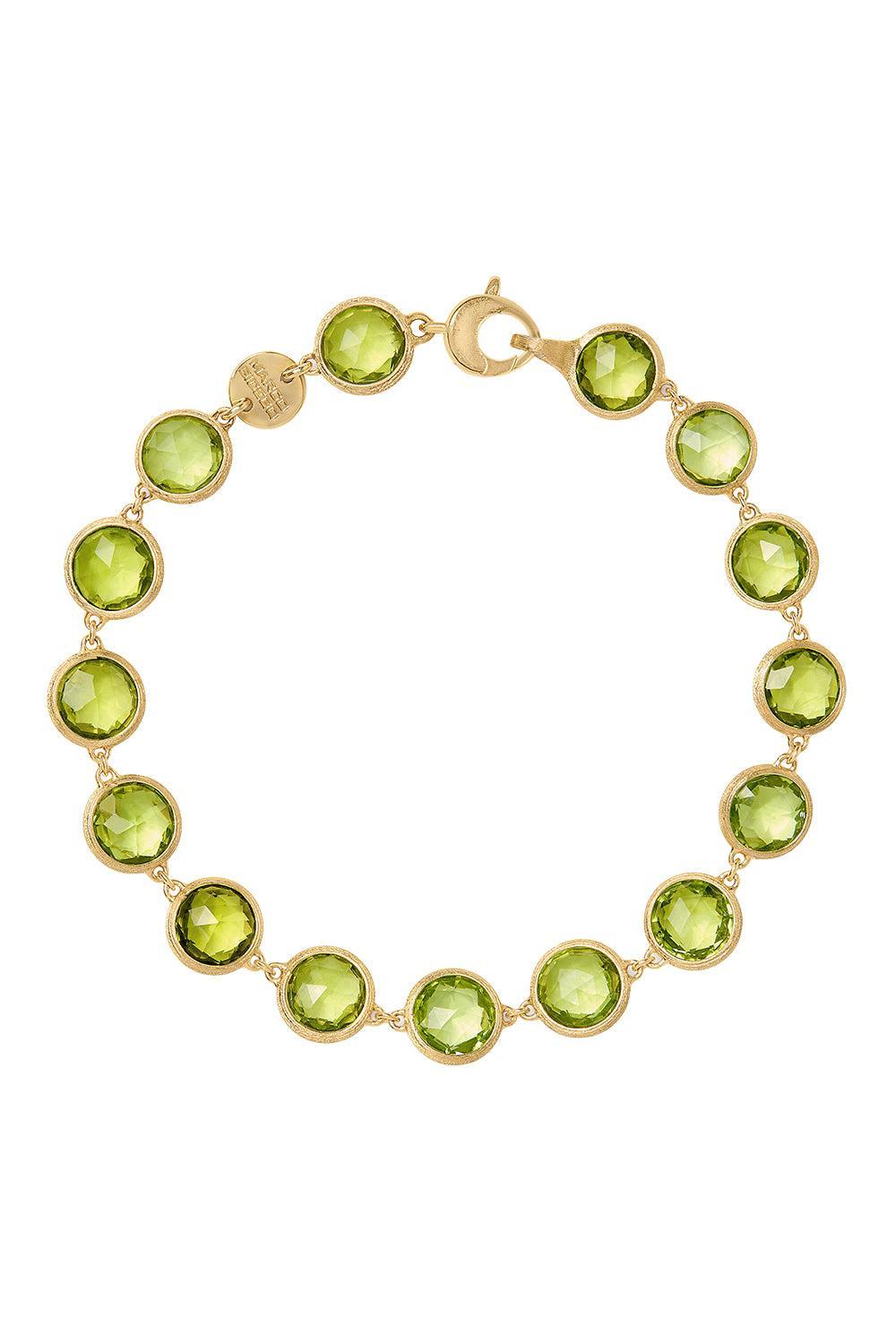 Peridot Jaipur Link Bracelet-YELLOW GOLD-7-JEWELRYFINE JEWELBRACELET O-MARCO BICEGO