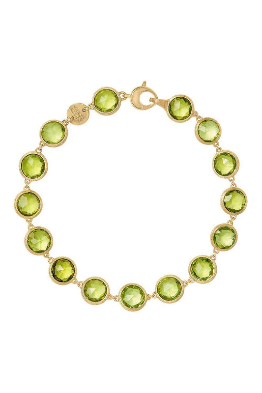 Peridot Jaipur Link Bracelet-YELLOW GOLD-7-JEWELRYFINE JEWELBRACELET O-MARCO BICEGO