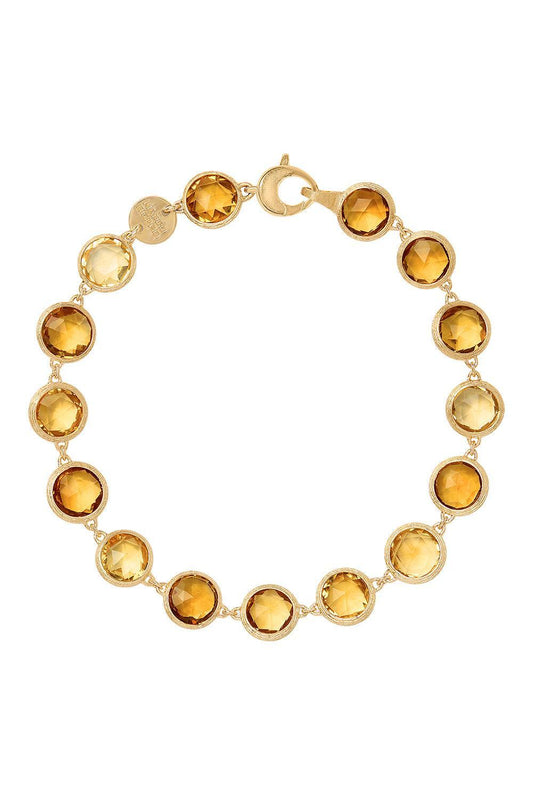 Yellow Quartz Jaipur Link Bracelet-YELLOW GOLD-7-JEWELRYFINE JEWELBRACELET O-MARCO BICEGO