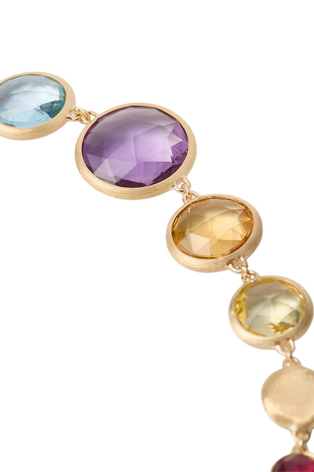 Jaipur Mixed Gemstone Graduated Bracelet-YELLOW GOLD-7.25-JEWELRYFINE JEWELBRACELET O-MARCO BICEGO