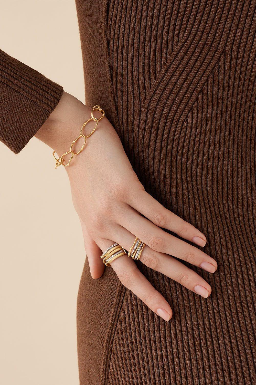 MARCO BICEGO-Coil Link Marrakech Onde Bracelt-YELLOW GOLD
