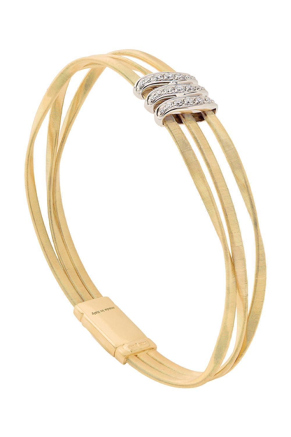 Diamond Marrakech Three Wire Bracelet-YELLOW GOLD-JEWELRYFINE JEWELBRACELET O-MARCO BICEGO
