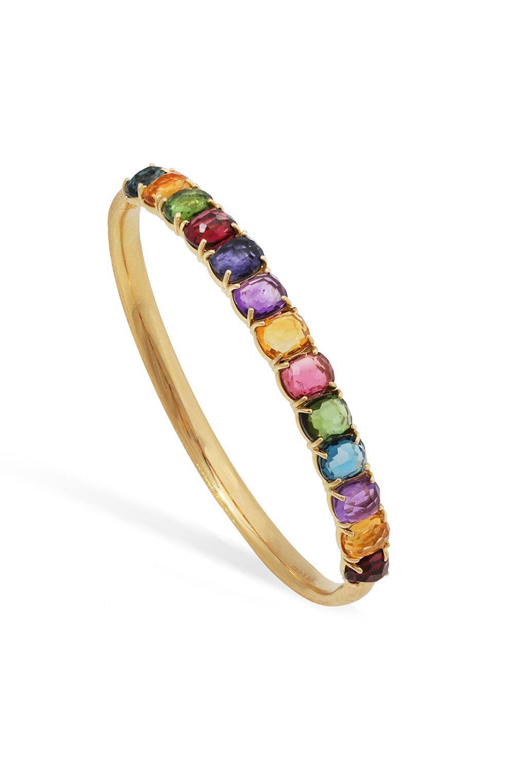 Murano Mixed Stone Bangle Bracelet-YELLOW GOLD-JEWELRYFINE JEWELBRACELET O-MARCO BICEGO
