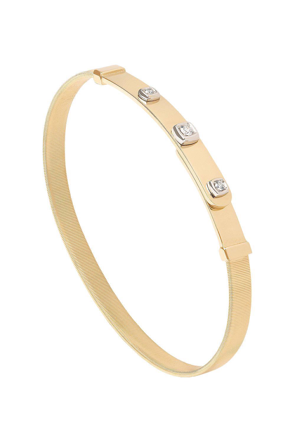 Thin Diamond Coil Masai Bangle Bracelet-YELLOW GOLD-JEWELRYFINE JEWELBRACELET O-MARCO BICEGO