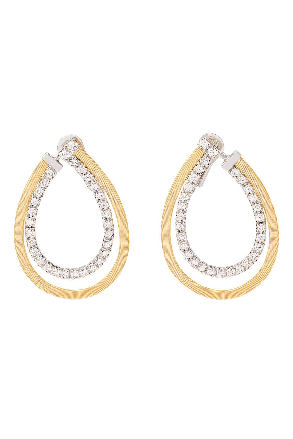 MARCO BICEGO-Diamond Drop Masai Earrings-YELLOW GOLD
