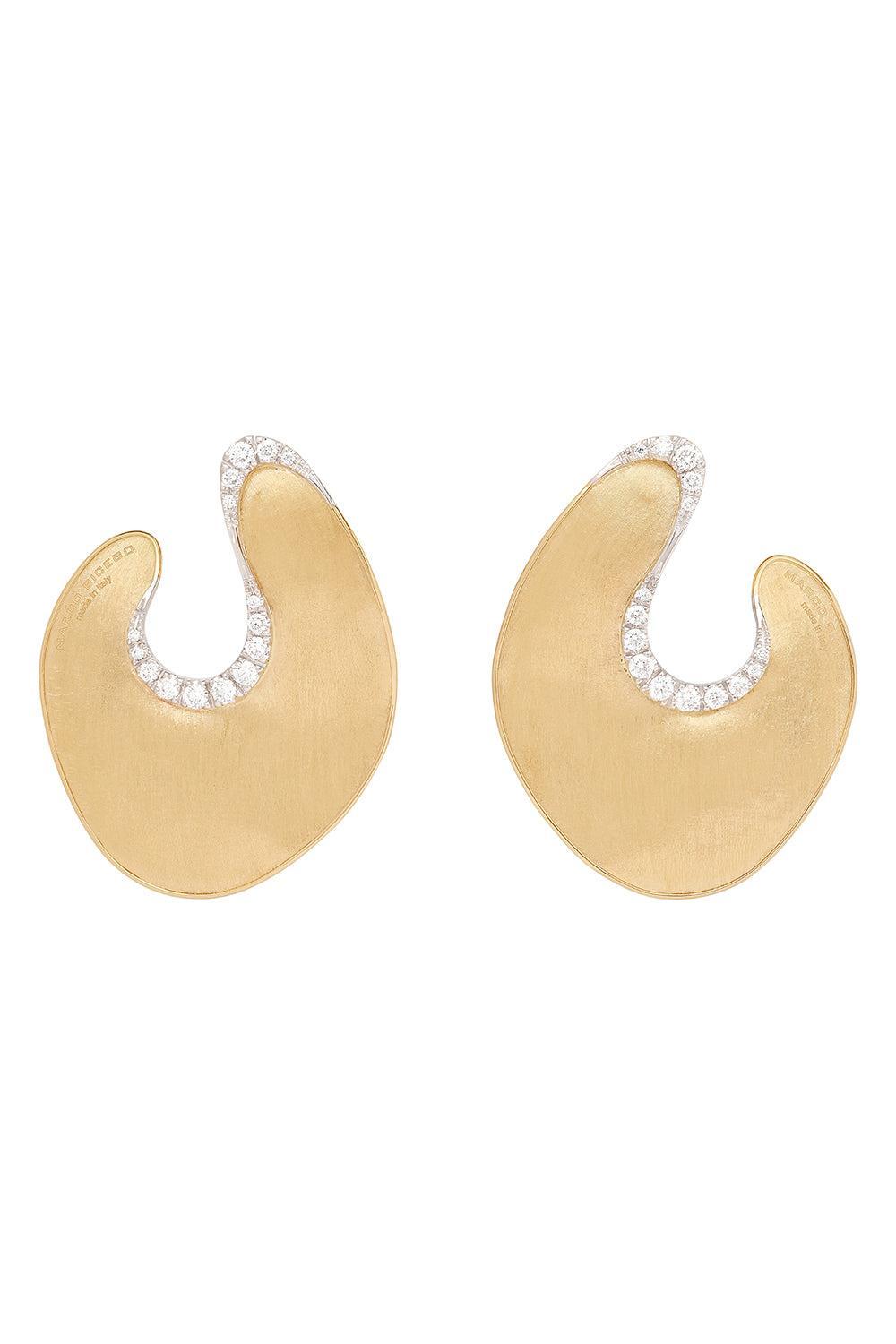 Diamond Irregular Petal Statement Lunaria Earrings-YELLOW GOLD-JEWELRYFINE JEWELEARRING-MARCO BICEGO