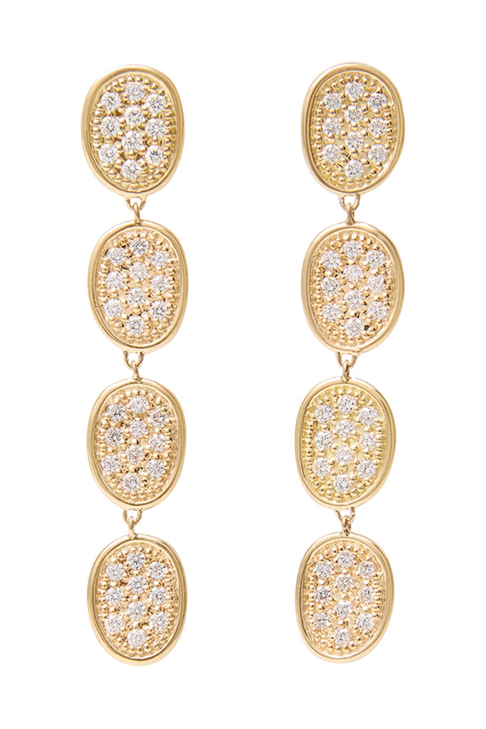 MARCO BICEGO-Diamond Pavé Drop Lunaria Earrings-YELLOW GOLD
