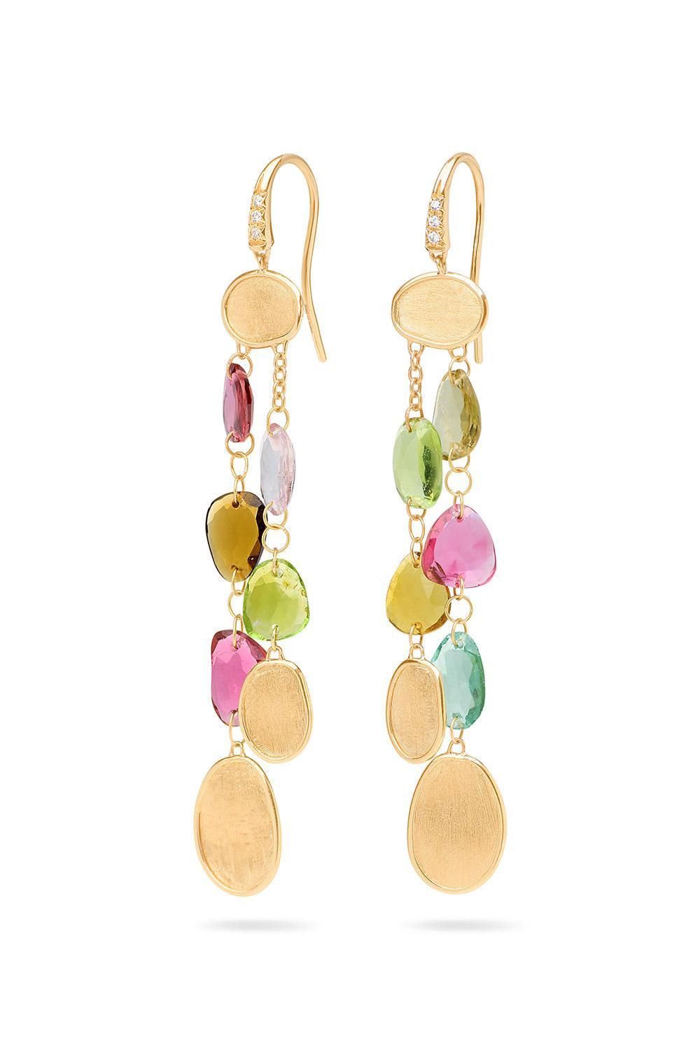 Lunaria Multi Color Tourmaline Earrings-YELLOW GOLD-JEWELRYFINE JEWELEARRING-MARCO BICEGO