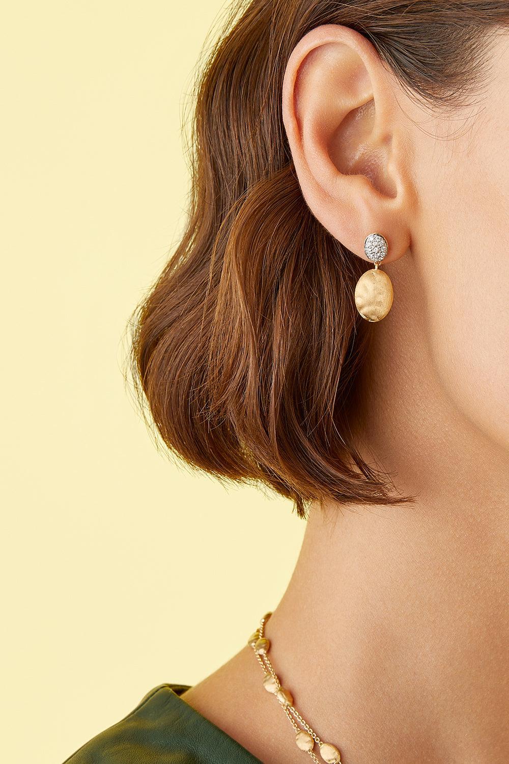 Medium Siviglia Diamond Drop Earrings-YELLOW GOLD-JEWELRYFINE JEWELEARRING-MARCO BICEGO