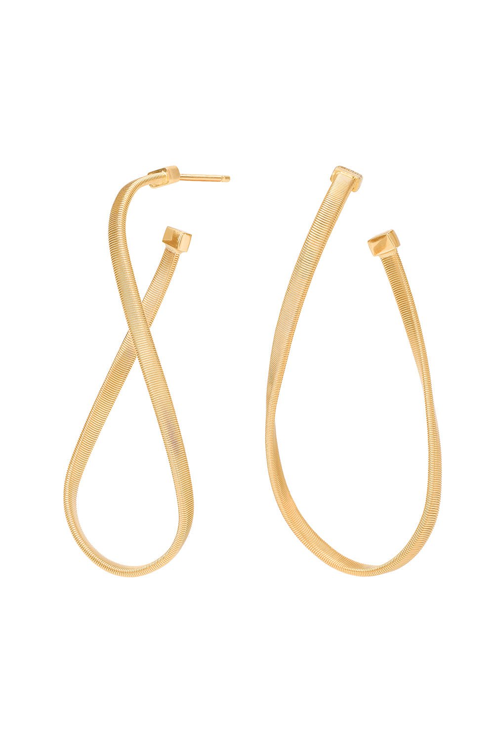 MARCO BICEGO-Medium Twisted Irregular Marrakech Hoop Earrings-YELLOW GOLD