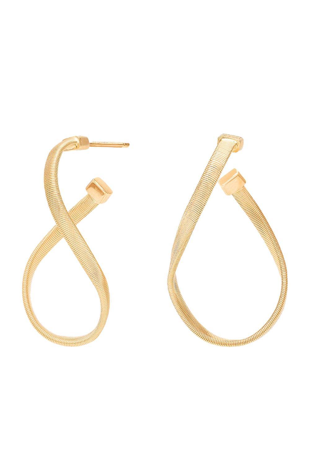 Small Twisted Irregular Marrakech Hoop Earrings-YELLOW GOLD-JEWELRYFINE JEWELEARRING-MARCO BICEGO