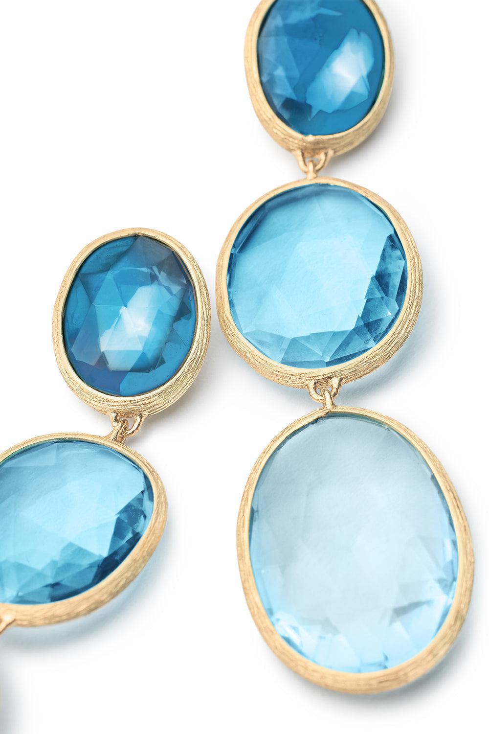 MARCO BICEGO-Three-Stone Mixed Topaz Earrings-YELLOW GOLD