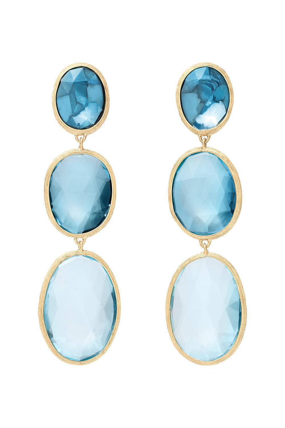 MARCO BICEGO-Three-Stone Mixed Topaz Earrings-YELLOW GOLD