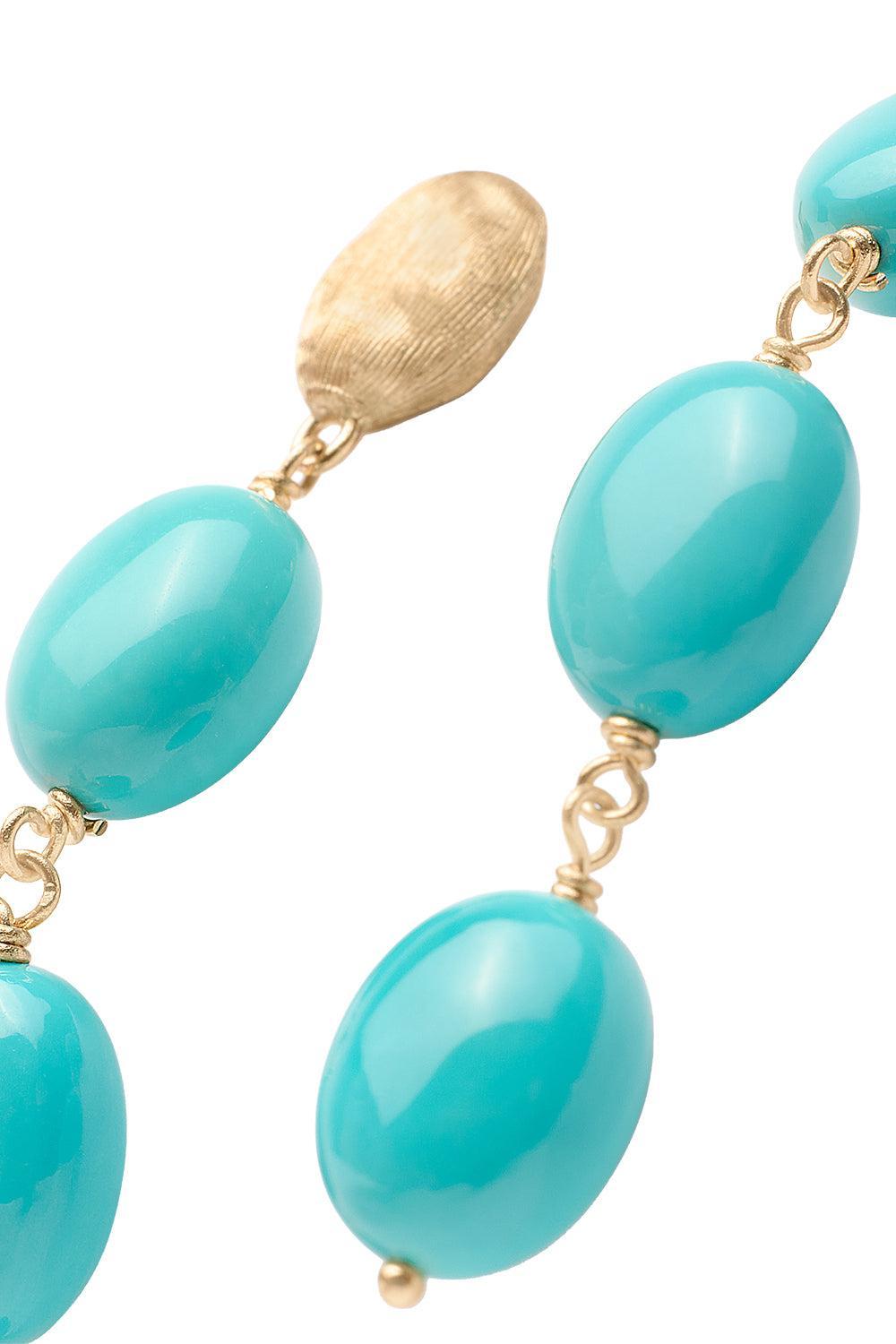 Turquoise Siviglia Drop Earrings-YELLOW GOLD-JEWELRYFINE JEWELEARRING-MARCO BICEGO