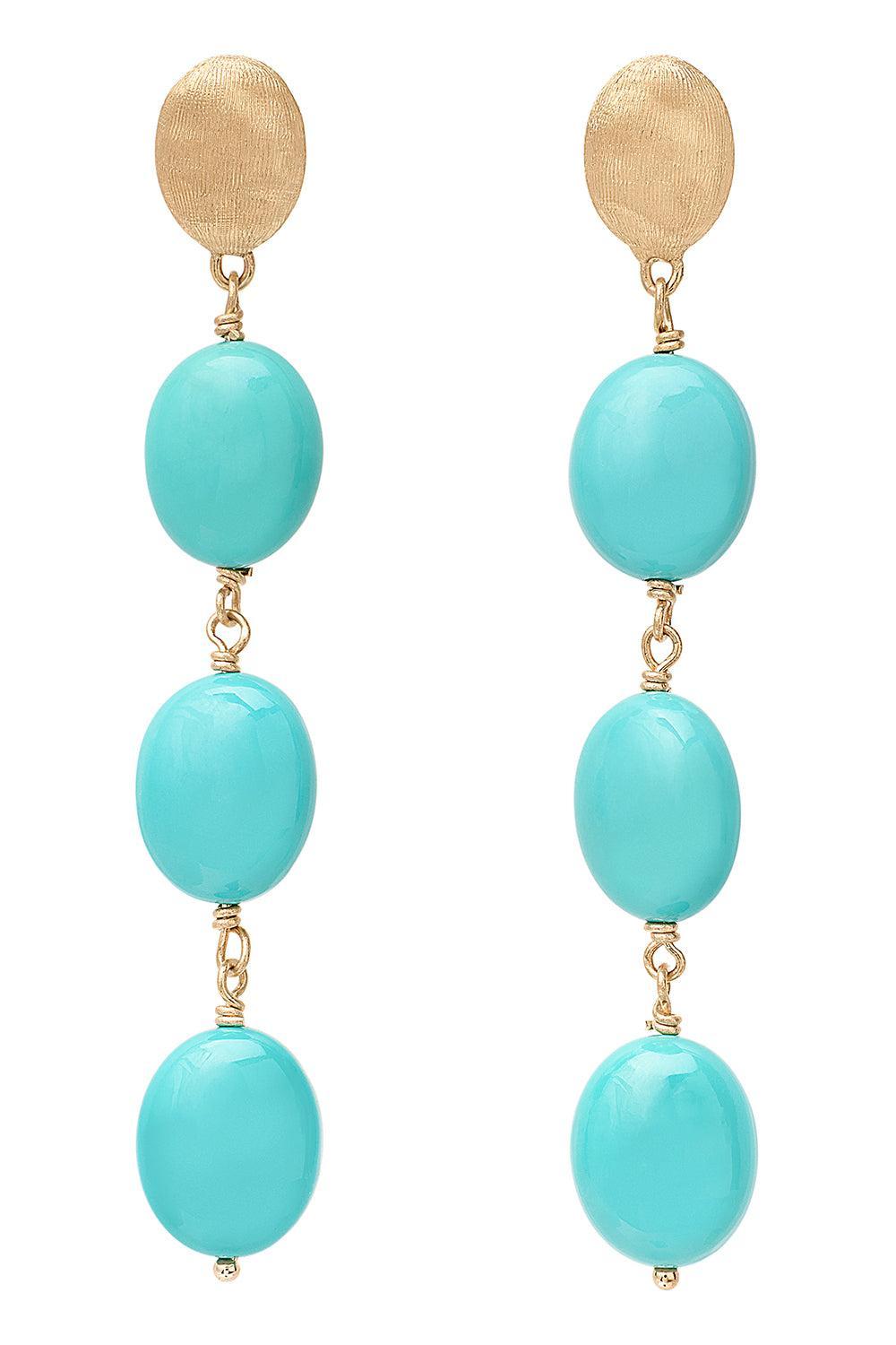 Turquoise Siviglia Drop Earrings-YELLOW GOLD-JEWELRYFINE JEWELEARRING-MARCO BICEGO