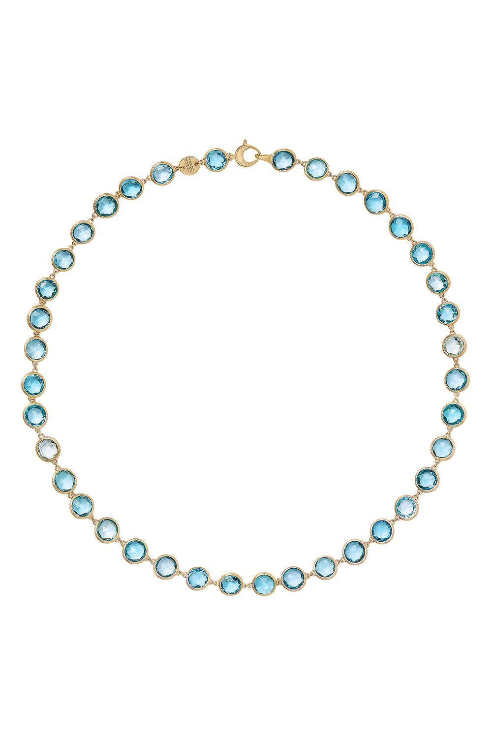 Blue Topaz Jaipur Link Necklace-YELLOW GOLD-16.5-JEWELRYFINE JEWELNECKLACE O-MARCO BICEGO
