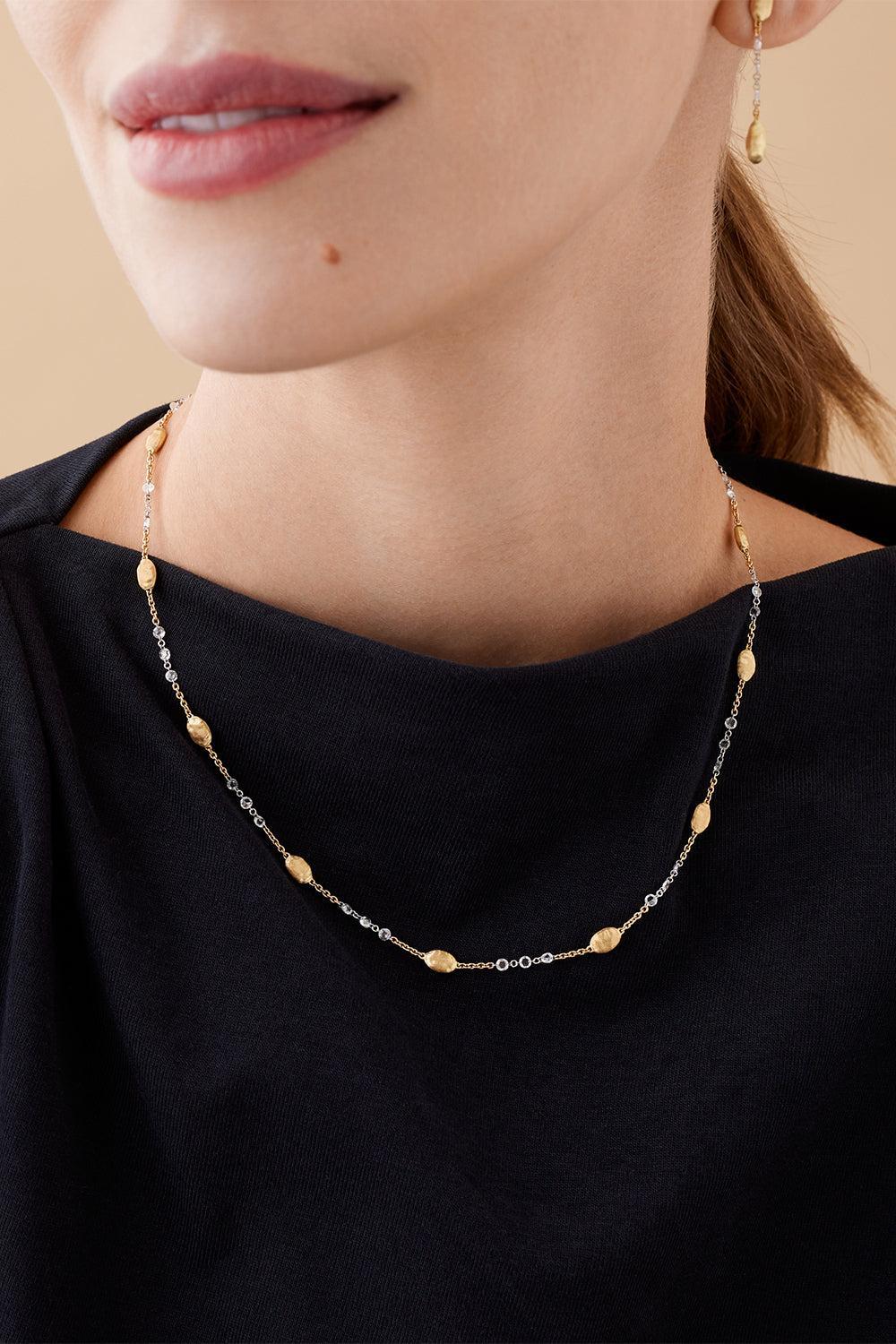 Diamond Siviglia Alternative Necklace-YELLOW GOLD-16.5-JEWELRYFINE JEWELNECKLACE O-MARCO BICEGO