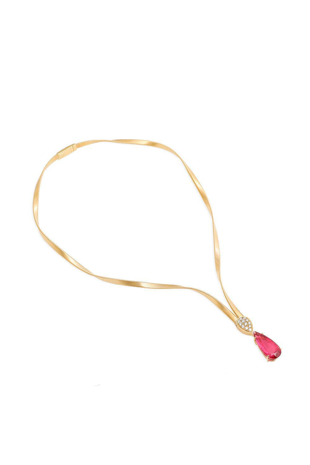 MARCO BICEGO-Diamond Tourmaline Unico Necklace-YELLOW GOLD
