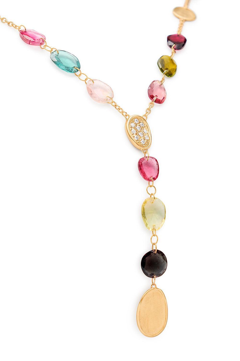 Lunaria Multi Color Tourmaline Necklace-YELLOW GOLD-16.5-JEWELRYFINE JEWELNECKLACE O-MARCO BICEGO