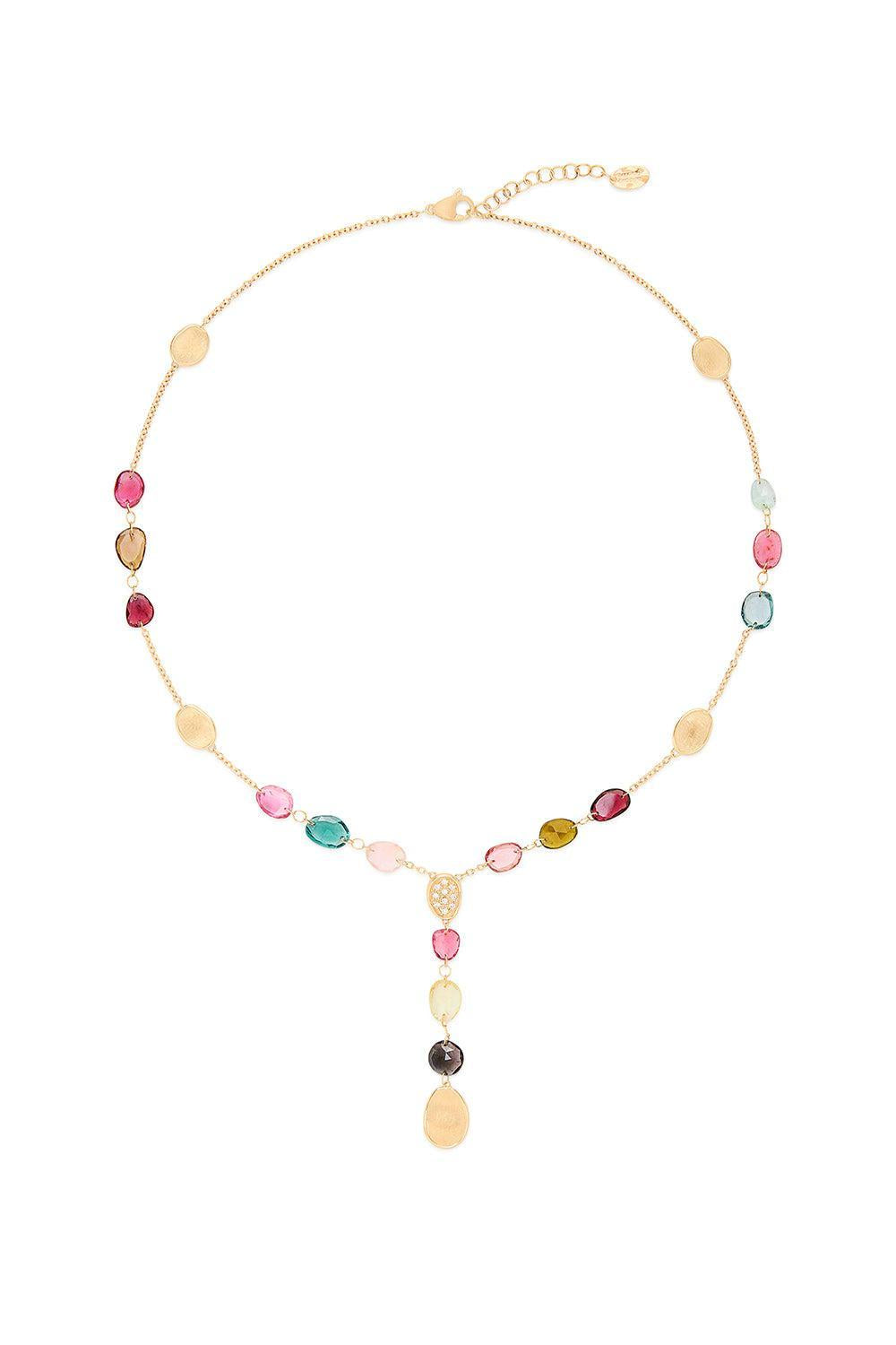 Lunaria Multi Color Tourmaline Necklace-YELLOW GOLD-16.5-JEWELRYFINE JEWELNECKLACE O-MARCO BICEGO