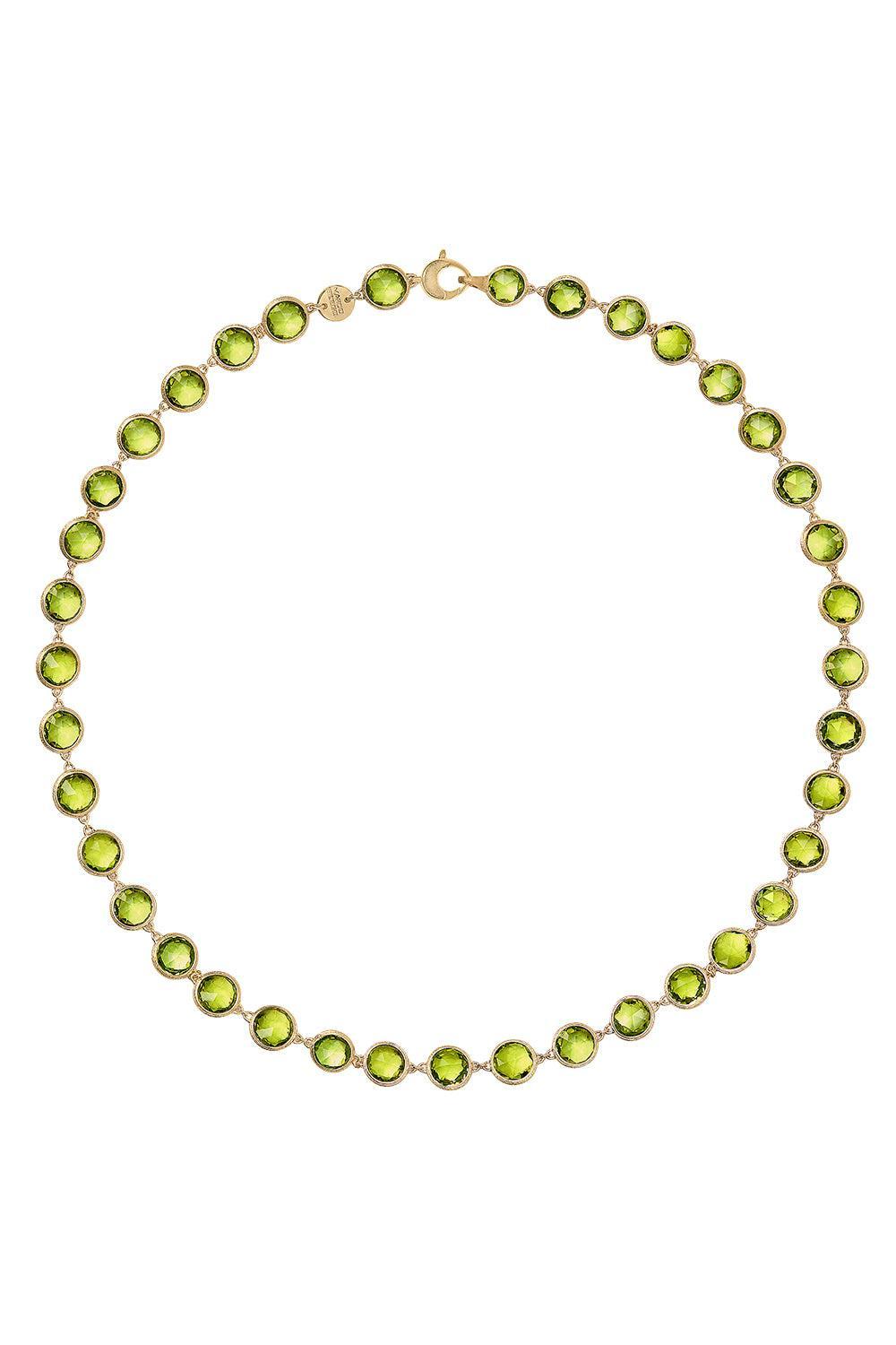 Peridot Jaipur Link Necklace-YELLOW GOLD-16.5-JEWELRYFINE JEWELNECKLACE O-MARCO BICEGO