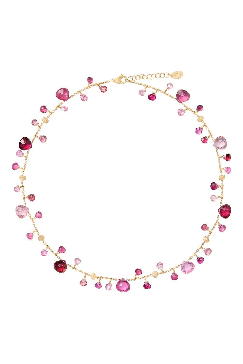 Pink Tourmaline Paradise Necklace-YELLOW GOLD-16.5-JEWELRYFINE JEWELNECKLACE O-MARCO BICEGO