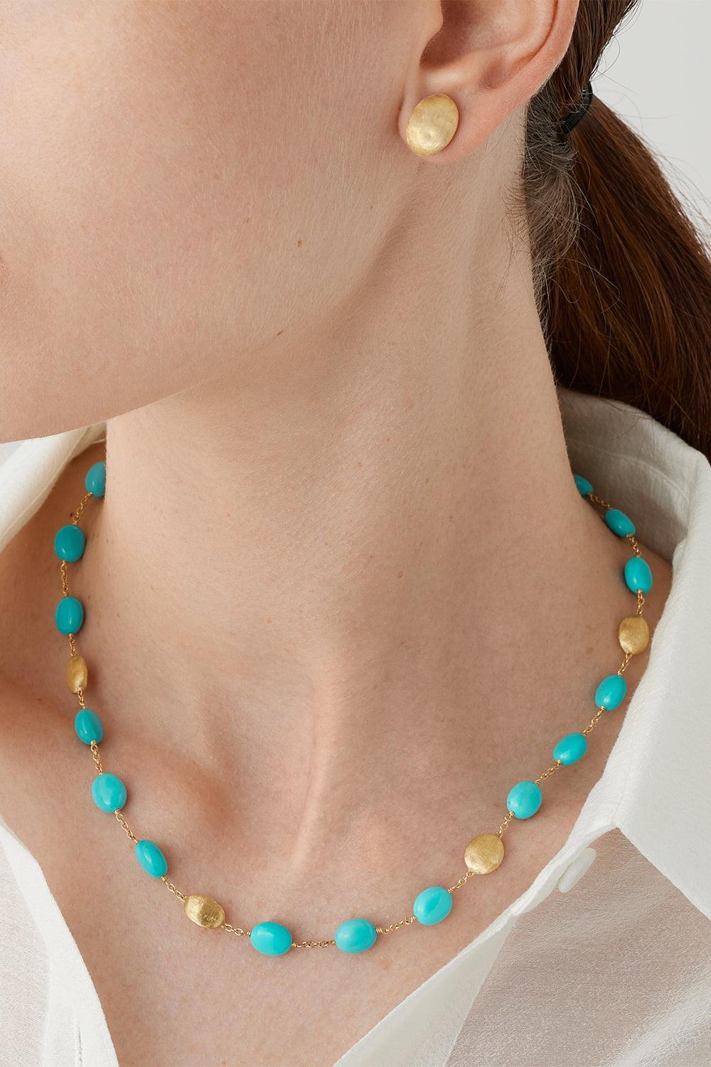 Turquoise Siviglia Necklace-YELLOW GOLD-16.5-JEWELRYFINE JEWELNECKLACE O-MARCO BICEGO